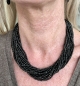 Preview: Spinellkette 18 reihig schwarz facettiert